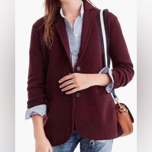 J.Crew Two Button 100% Merino Wool Sweater Blazer in Cabernet